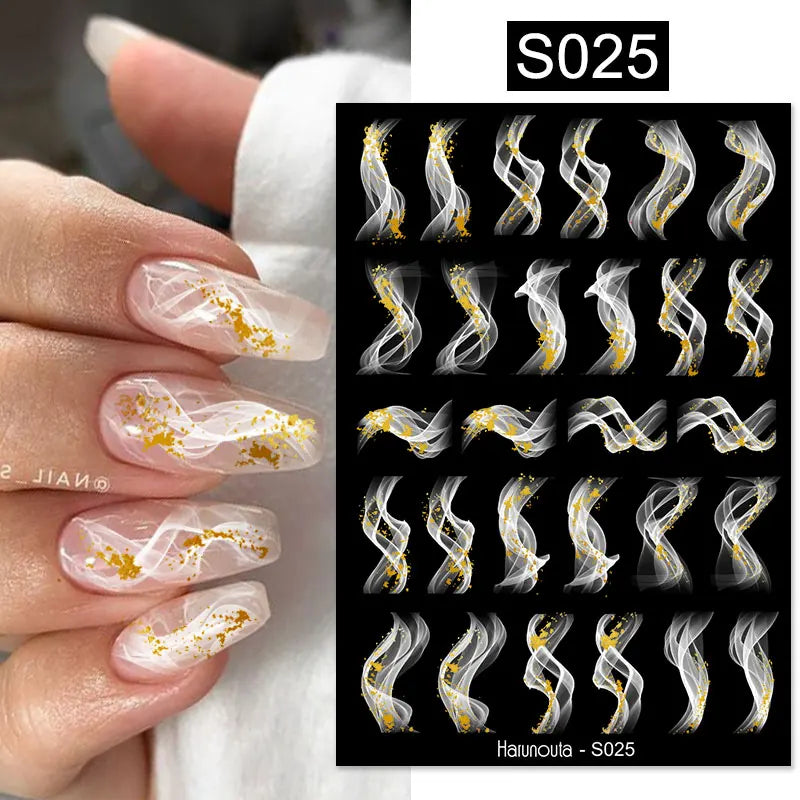 3D Colorful Marble Nail Stickers for DIY Art - Smarsty