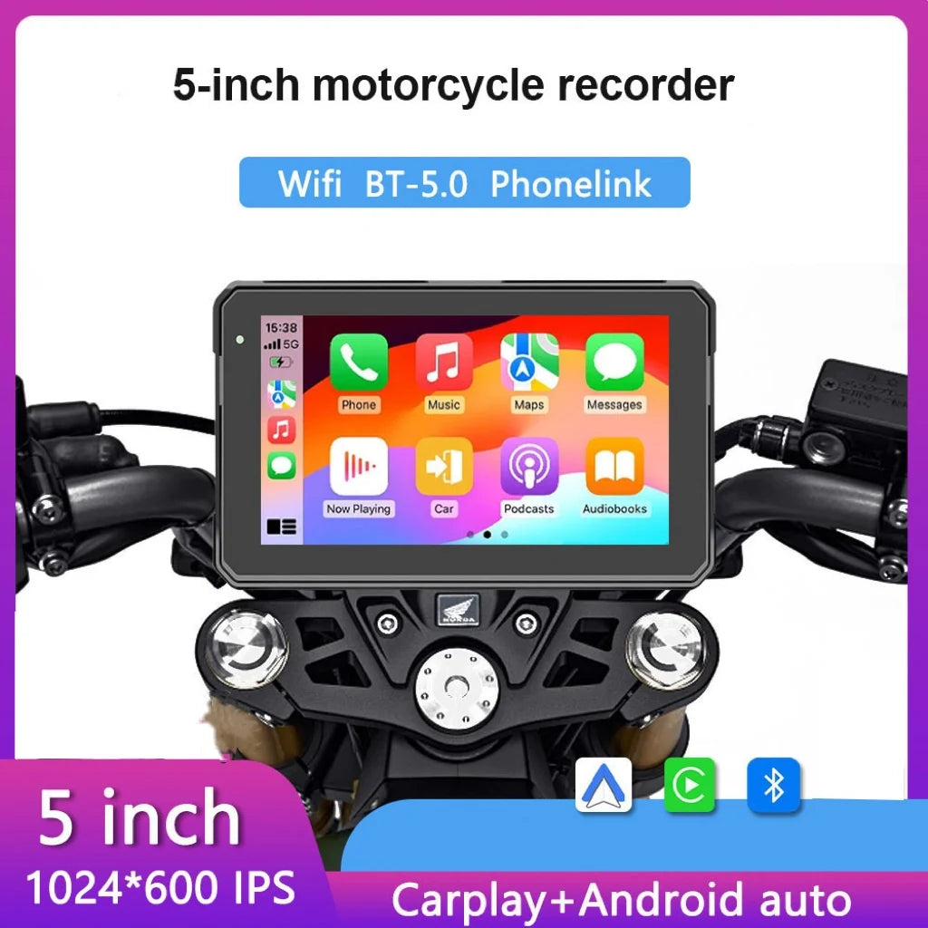 5 7 Inch Wireless CarPlay Android Auto Motorcycle Display - Smarsty