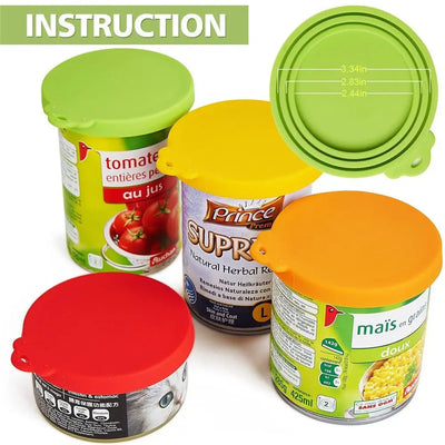 3 In 1 Silicone Canned Lid Reusable Food Tin Cover Keep Fresh Kitchen Organization Pet Supplies by Smarsty