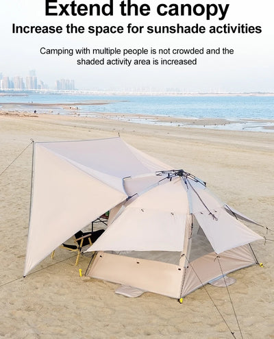 Sonuto Outdoor 3-4P One-Touch Camping Tent Quick Automatic Opening Beach Fishing Tent Family Travel Picnic Park Anti-UV Shade by Smarsty