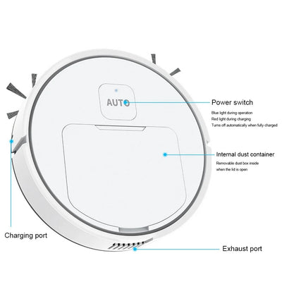 3-in-1 Robot Vacuum Cleaner USB Rechargeable Smart Navigation To Avoid Objects Automatic Cleaning Sweeping Machine Sweeper Robot - Smarsty