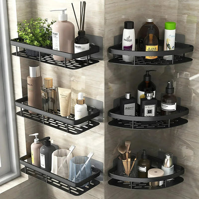 Aluminum Alloy Bathroom Shelf No Drill Storage Solution - Smarsty