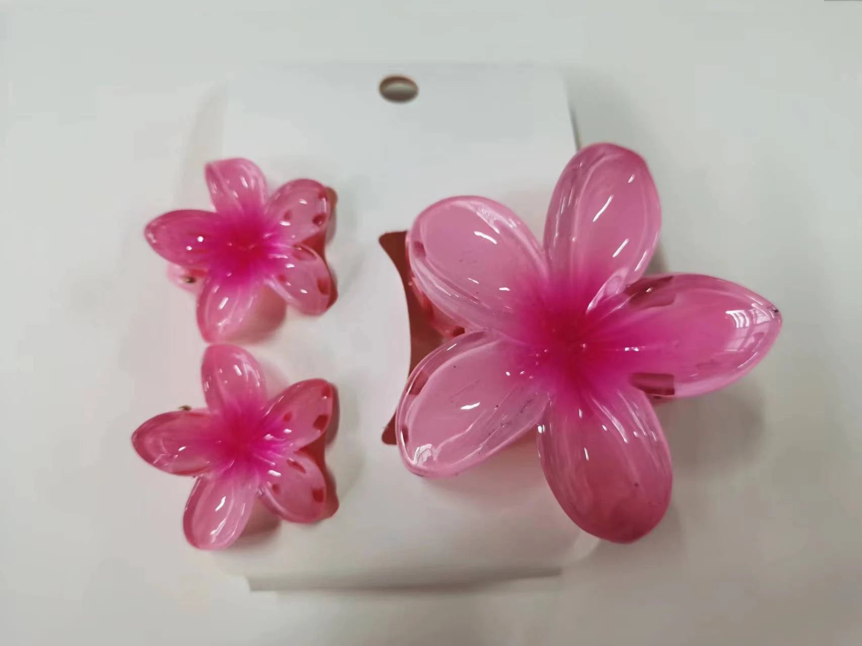 Pack Of 3 Flower Claw Clips Beach Summer Hair Accessories - Smarsty