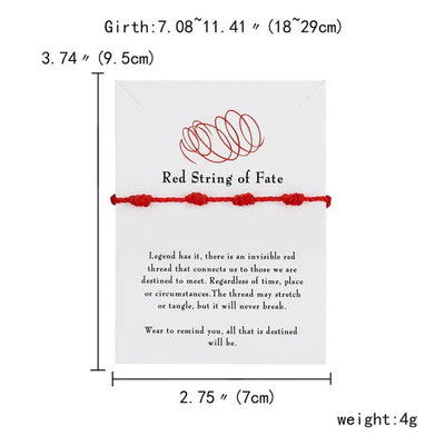 Handmade 7 Knots Red String Bracelet Set for Luck - Smarsty