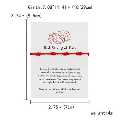 Handmade 7 Knots Red String Bracelet Set for Luck - Smarsty