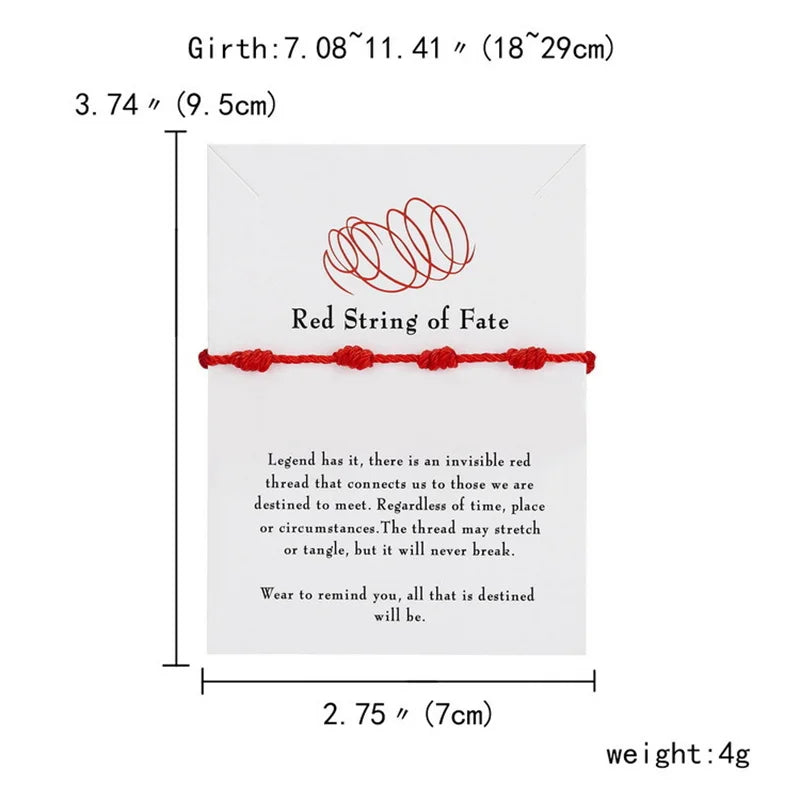 Handmade 7 Knots Red String Bracelet Set for Luck - Smarsty