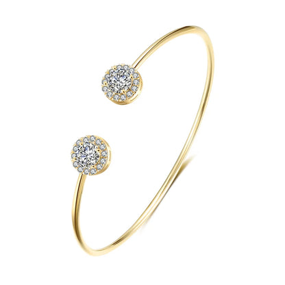 Luxury Gold Cuff Bangles with Cubic Zirconia for Women - Smarsty