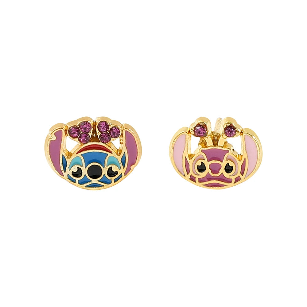 Cute Disney Stitch Flower Stud Earrings for Women and Girls - Smarsty