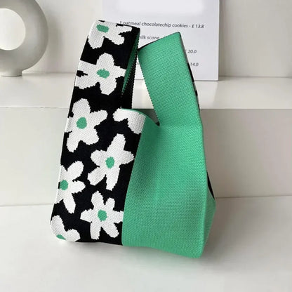 Cat Knit Handbag High Capacity Knot Wrist Bag For Women - Smarsty