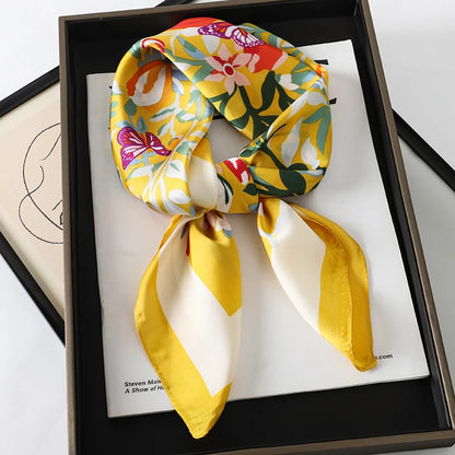 Luxury Square Silk Scarf for Women Stylish Satin Hijab Wrap - Smarsty