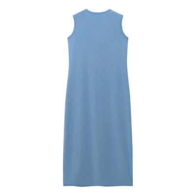 AS 2024 summer woman clothes cardigan Ankle Length maxi dress nature fiber ribbing fabric clothing  ( Ship in 1 day) - Smarsty