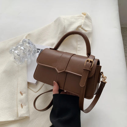 Versatile PU Leather Shoulder Bag For Women Square Satchel - Smarsty