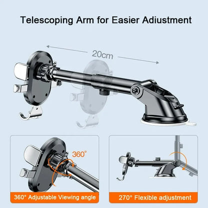 Car Phone Holder Gravity Clamp With Dashboard Sucker Mount - Smarsty
