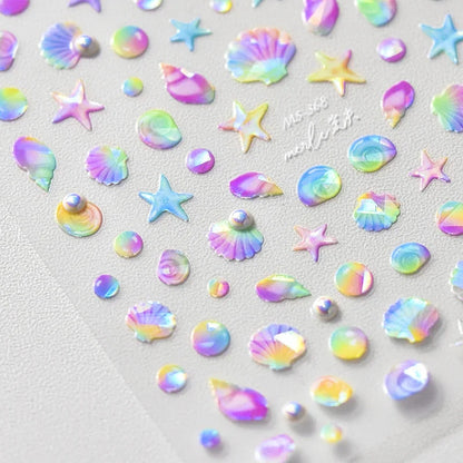 Colorful Seashell Nail Art Stickers for Dreamy Designs - Smarsty