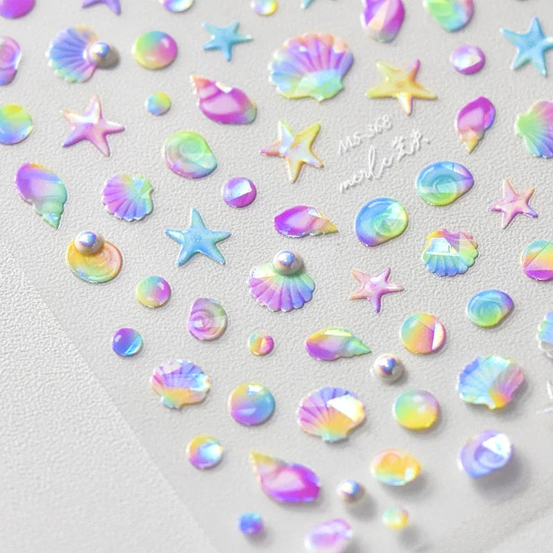 Colorful Seashell Nail Art Stickers for Dreamy Designs - Smarsty