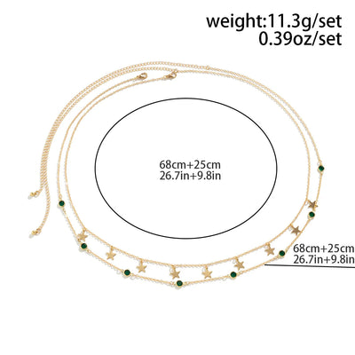 Beach Bikini Waist Chain with Rhinestone Pendant - Smarsty