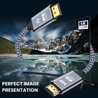 DisplayPort to HDMI Cable 4K Video and Audio - Smarsty