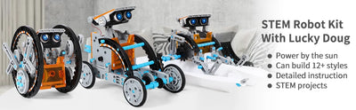 12-In-1 Stem Solar Robot Kit Toys Gifts For Kids 3-8 Years Old Educational Building Science Experiment Set Birthday Gifts Boys