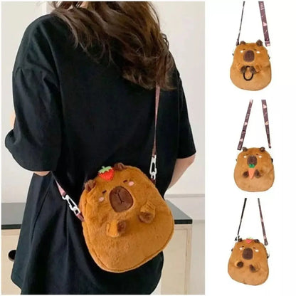 Capybara Plush Cartoon Shoulder Bag Large Capacity Unisex - Smarsty