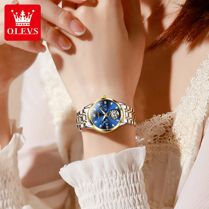 OLEVS Womens Automatic Mechanical Watch Waterproof Stainless Steel - Smarsty