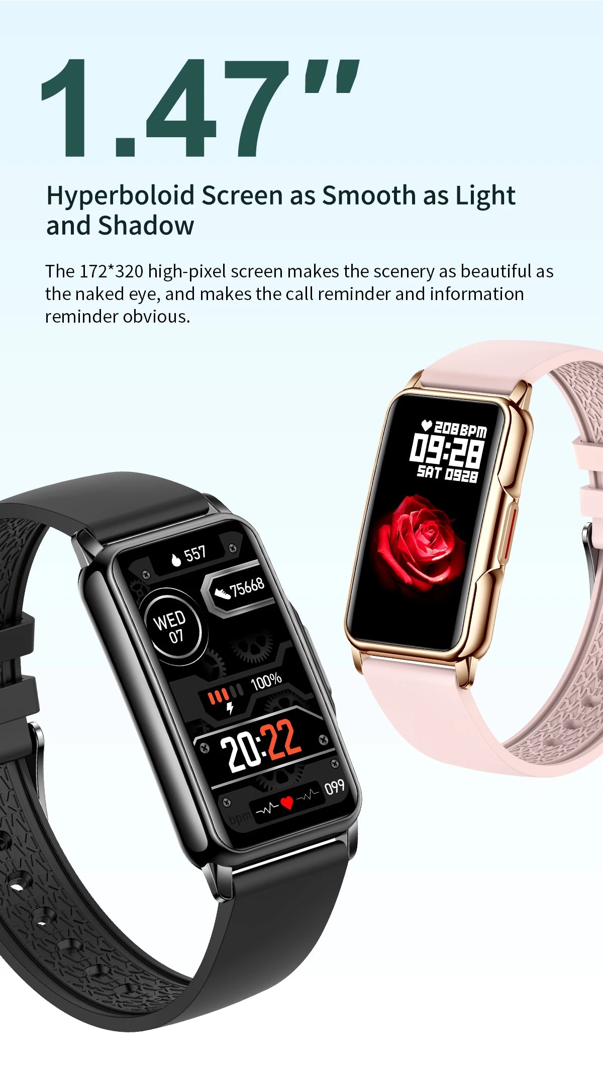 Waterproof Smartwatch for Men and Women with Heart Rate Tracker - Smarsty