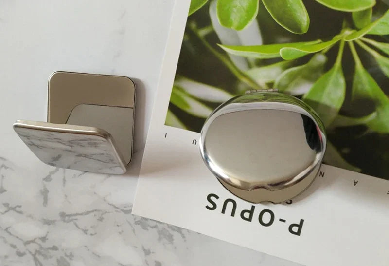 Portable Stainless Steel Makeup Mirror with Foldable Design - Smarsty