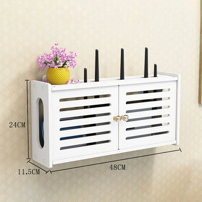 Wall Mounted Wireless Router Rack Living Room Wall-Mounted WiFi Storage Box Wall Decoration Cable Power Bracket Organizer Box by Smarsty