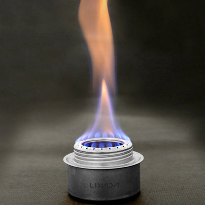 Outdoor Mini Alcohol Stove Aluminum Alloy Alcohol Stove with Lid Outdoor Camping Hiking Backpacking Cooking Stove