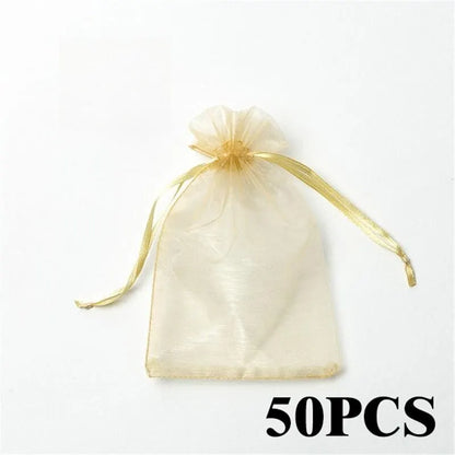 50pcs Multicolor Organza Bags for Jewelry Packaging - Smarsty