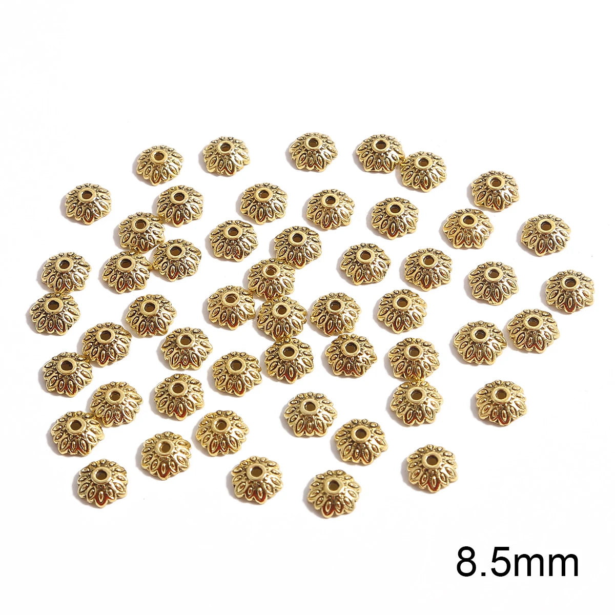 50pcs Tibetan Silver Leaf Flower Bead Caps for Jewelry Making - Smarsty