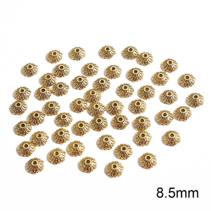50pcs Tibetan Silver Leaf Flower Bead Caps for Jewelry Making - Smarsty