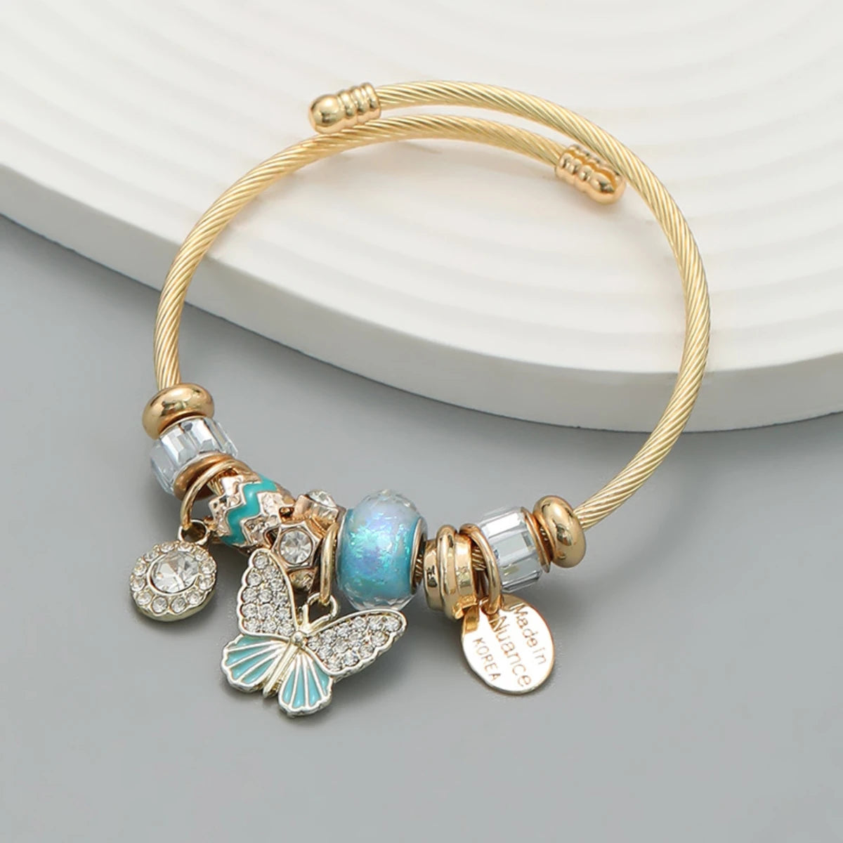 Fashion Stainless Steel Beaded Love Bracelet for Women - Smarsty