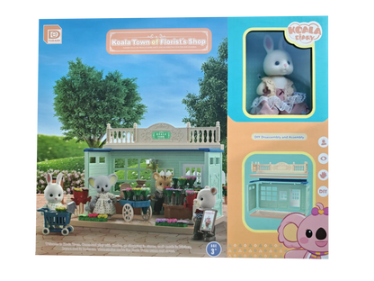 Girls kids Toys Miniature Dollhouse Furniture Shopping PlaySet DIY Family Games Supermarket Flower Store Pretend Toys by Smarsty