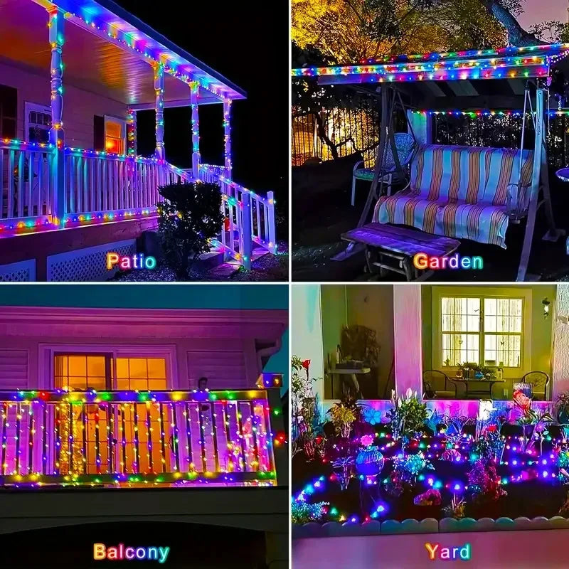 Fairy Lights Solar Garden Lights String Lights with 8 Modes Waterproof Wire Lights for Patio Yard Trees Christmas Party - Smarsty
