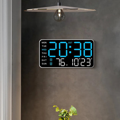 Large Digital Wall Clock with Temperature and Date Display - Smarsty