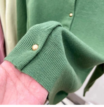 AOSSVIAO Long Sleeve Sweaters Cardigan Spring Autumn Women O-Neck Knitwear Tops Clothing Fashion Basic Tops - Smarsty