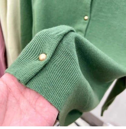 AOSSVIAO Long Sleeve Sweaters Cardigan Spring Autumn Women O-Neck Knitwear Tops Clothing Fashion Basic Tops