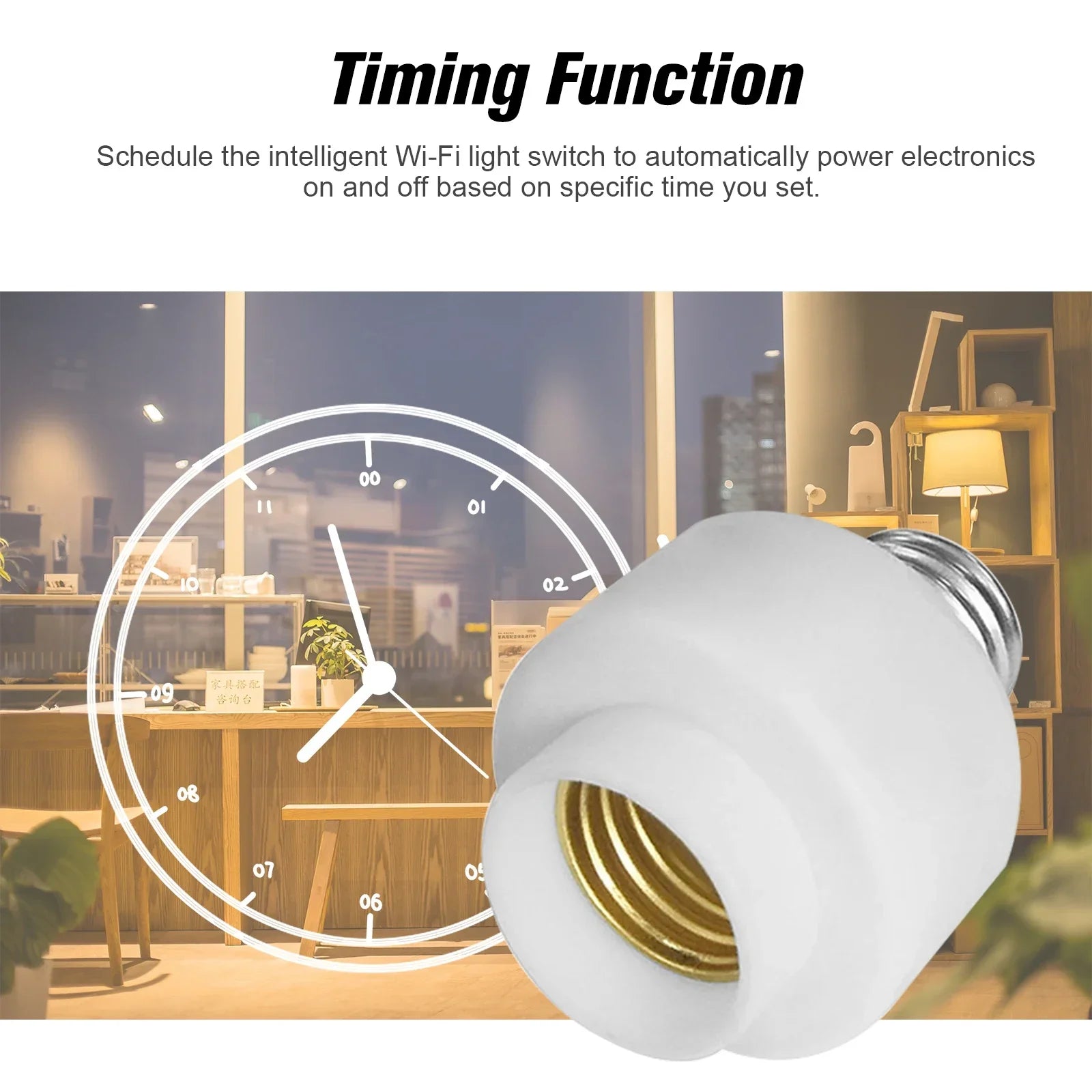 Smart E27 Socket Adapter for Voice Control Lighting - Smarsty