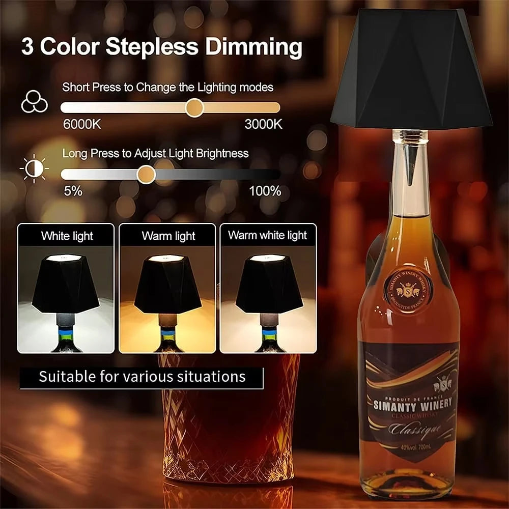 Dimmable Wireless Wine Bottle LED Table Lamp - Smarsty