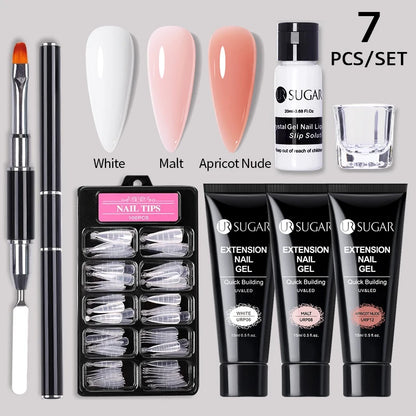 Nude Glitter Gel Nail Polish Kit for Long-Lasting Manicure - Smarsty