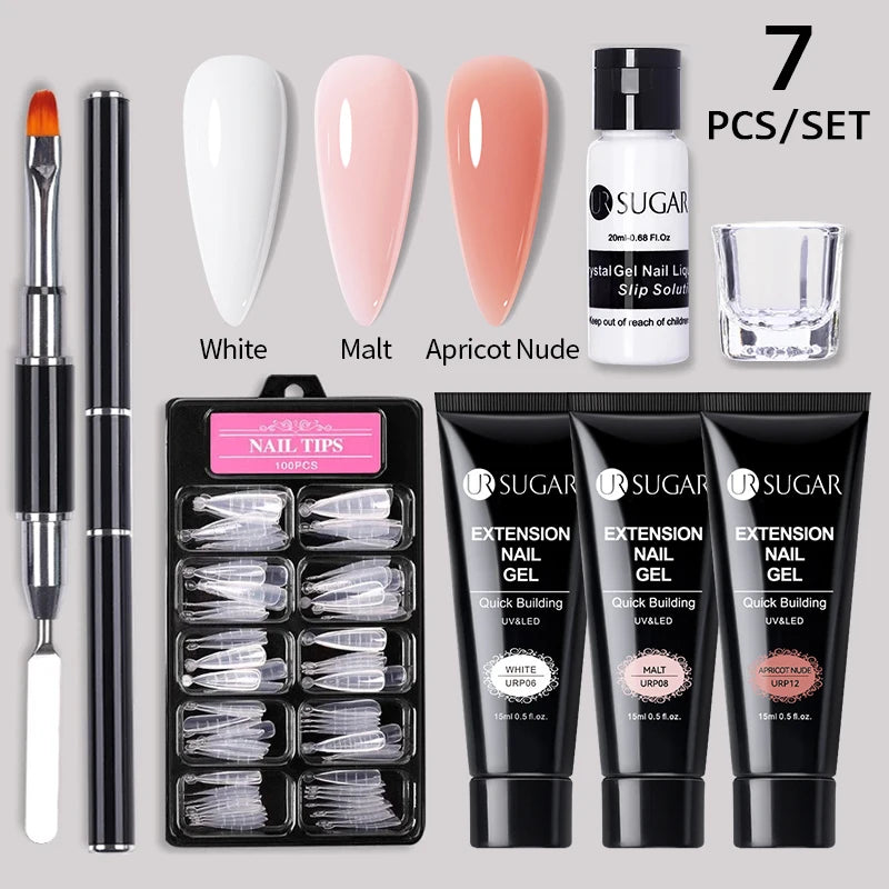 Nude Glitter Gel Nail Polish Kit for Long-Lasting Manicure - Smarsty