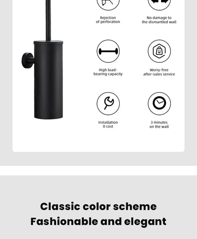 Stainless Steel Wall Mounted Toilet Brush Holder Accessory - Smarsty