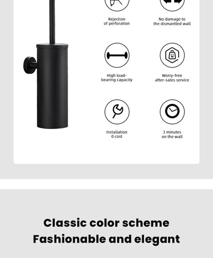 Stainless Steel Wall Mounted Toilet Brush Holder Accessory - Smarsty