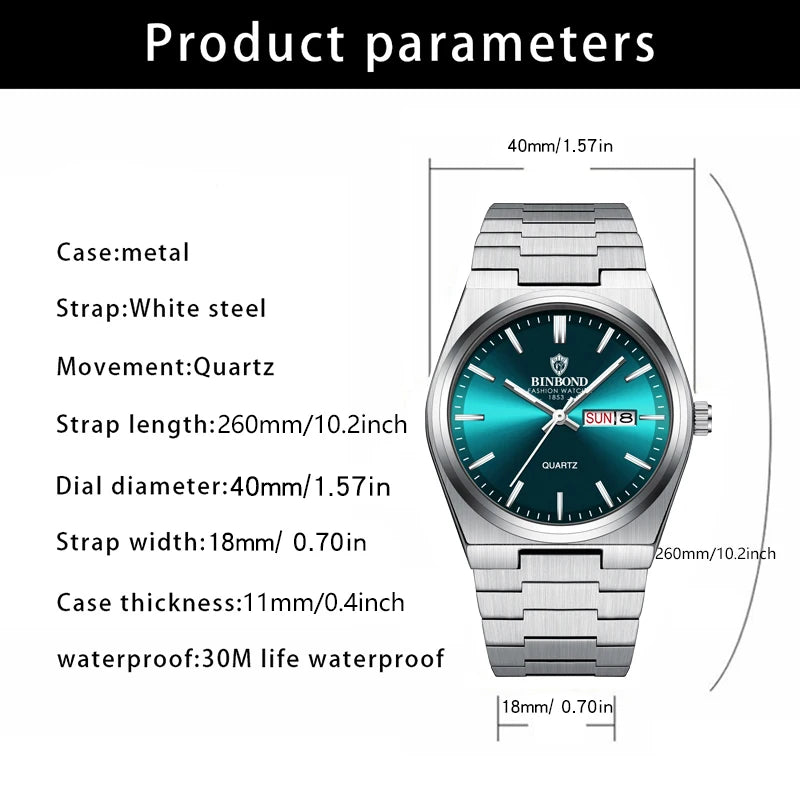 Luxury Waterproof Quartz Men's Watch with Luminous Features - Smarsty
