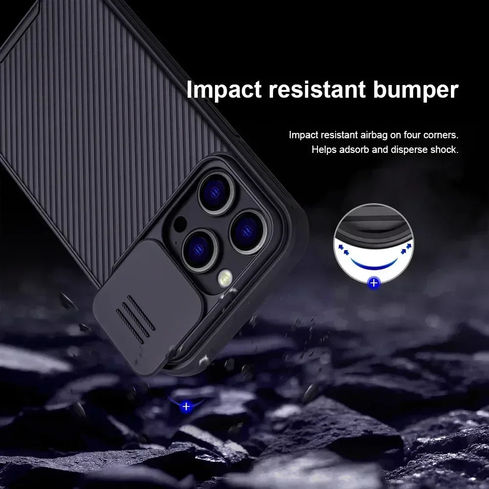 Slide Camera Lens Protection Magnetic Case for iPhone 16 15 13 12 14 Pro Max Plus Magsafe Wireless Charging Soft Silicone Cover
