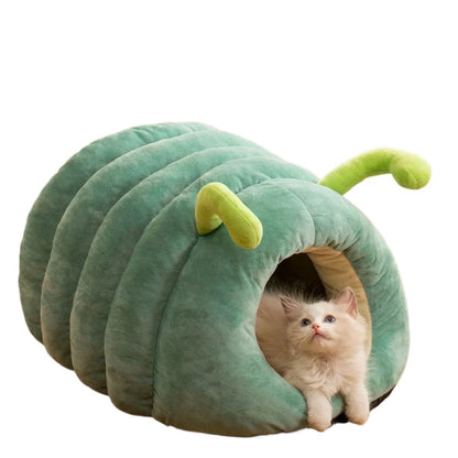 Warm Plush Cat Bed with Foldable Design - Smarsty
