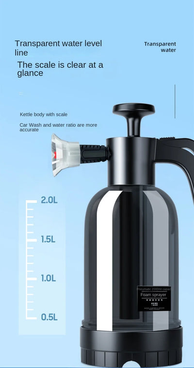 2L Hand Pump Foam Sprayer with 3 Types of Nozzle Hand Pneumatic Foam Cannon Snow Foam Car Wash Spray Bottle Car Window Cleaning - Smarsty