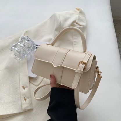 Versatile PU Leather Shoulder Bag For Women Square Satchel - Smarsty