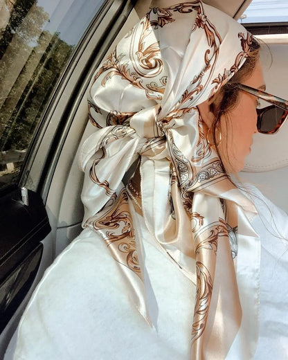 Luxury Silk Satin Hijab Scarf For Women Square Shawl - Smarsty