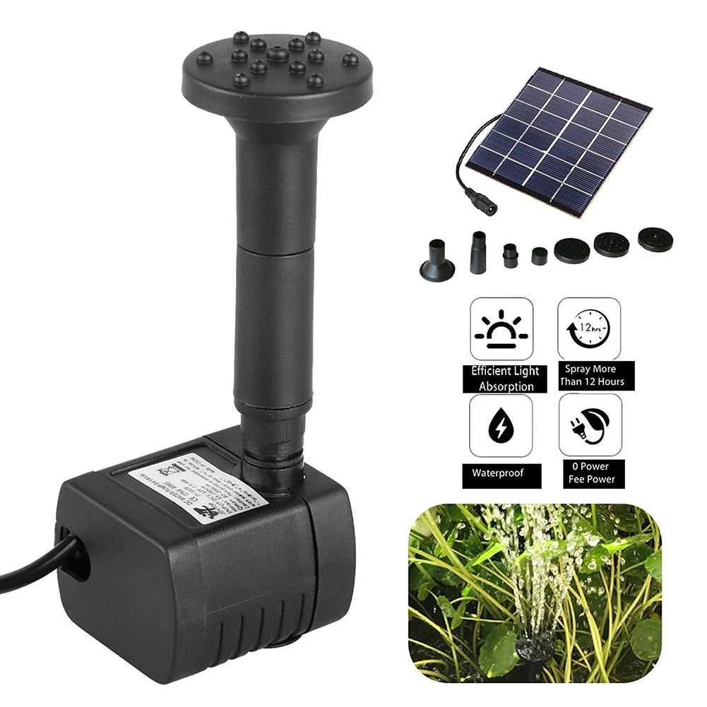 Solar Fountain Pump with Six Nozzles for Garden Decor - Smarsty
